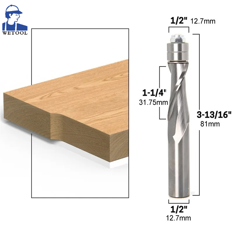Cnc Bits - Mata Router Spiral Karbida Padat 1/2