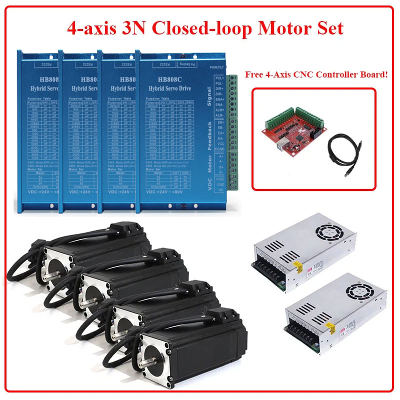 Nema23 Stepper - Motor Stepper Loop Tertutup 4 Axis
