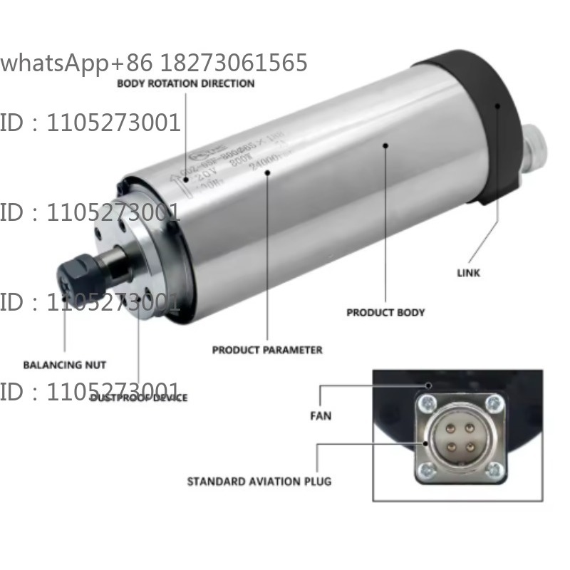 Spindle Motor - Motor Spindel Berpendingin Air Bulat 24000RPM