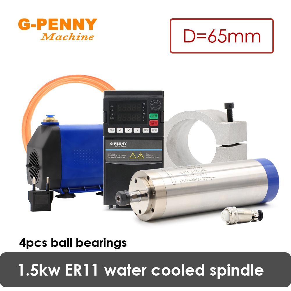 Water Cooled Spindle - G-PENNY 1.5KW ER11 65mm Kit Motor