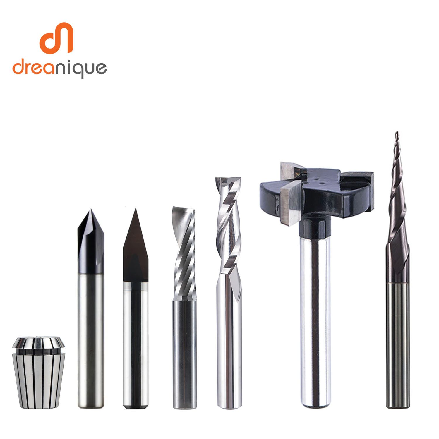 End Mill Set - Dreaique mata profil karbida padat 6mm,