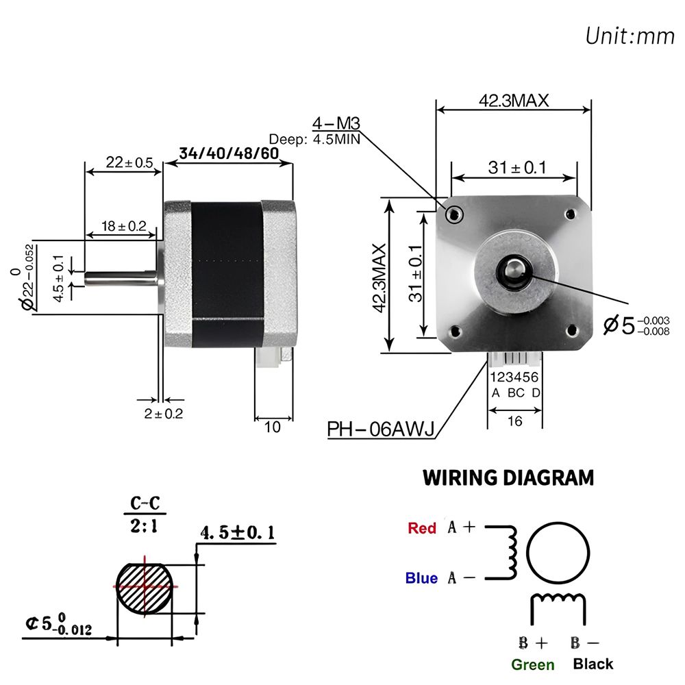 Nema 17 42Mm Motor Stepper Loo - Stepper Motor Nema17 ulasan dan harga