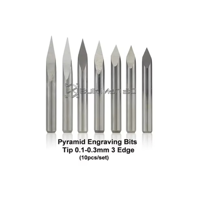 10 Buah/Set Mata Bor Ukir 3 Te - Cnc Bits ulasan dan harga