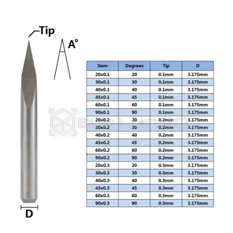 10 Buah/Set Mata Bor Ukir 3 Te - Cnc Bits ulasan dan harga