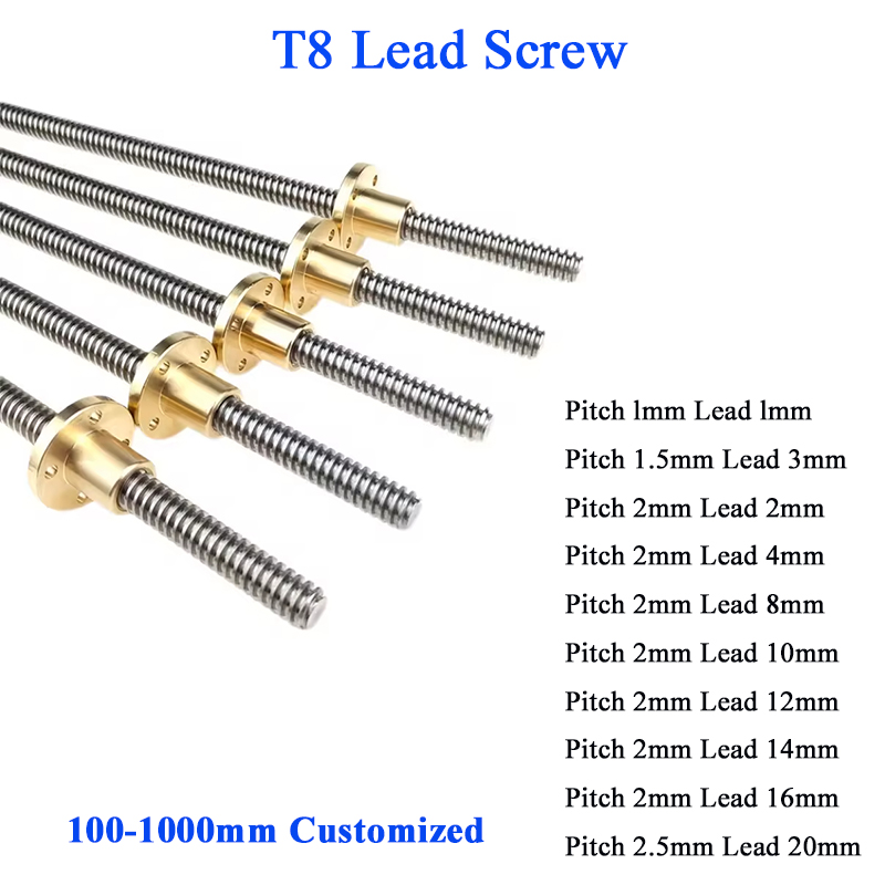 T8 Lead Screw Lead 2mm 4mm 8mm - Lead Screw 8Mm ulasan dan harga