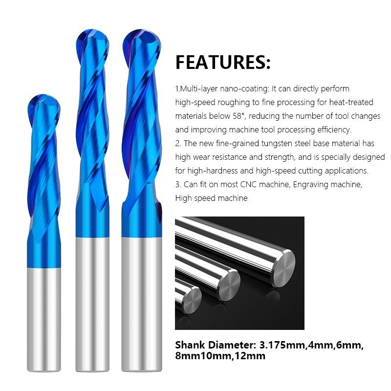 XCAN Ball Nose End Mill 3.175  - End Mill Set ulasan dan harga
